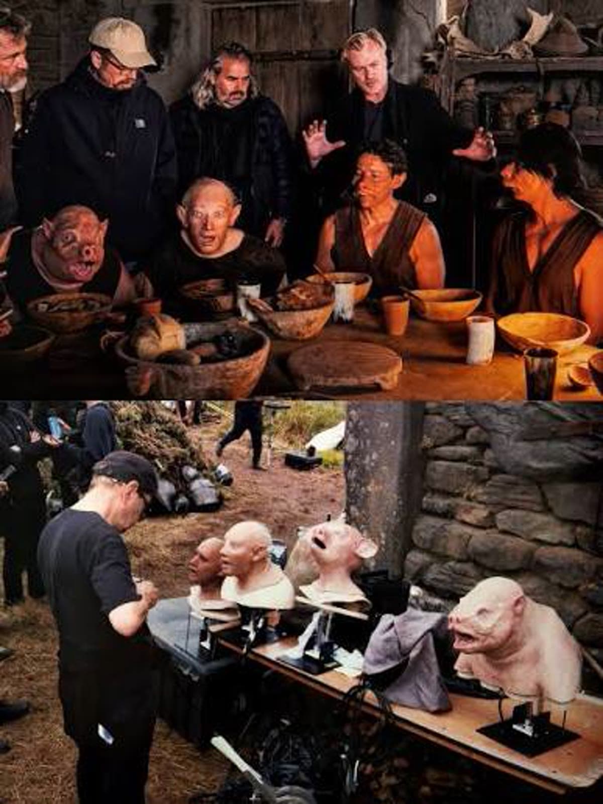 Behind the scenes of the practical pig-transformation prosthetics on The Odyssey